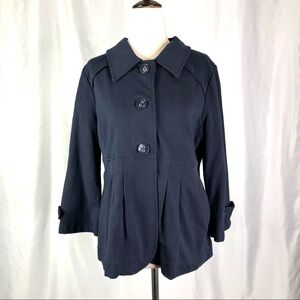Motto jersey jacket peplum flounce navy retro M